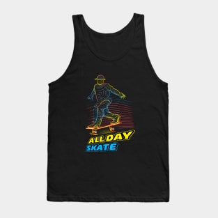 Skateboard Art Design nspirational quotes all day skate Tank Top